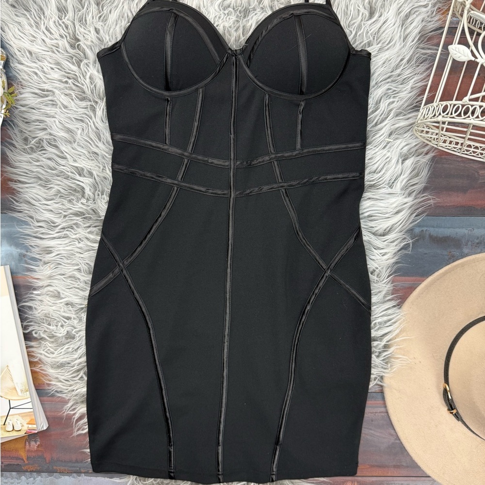 Blashe Black Corset Bustier Mini Dress Bodycon Clubwear Y2K Party Going Out Dres - Picture 7 of 12